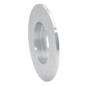 Smart Fortwo Brake Rotor (1) - Front Right - R1 Concepts - Drilled & Slotted - Silver - `05-`16